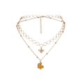 thumbnail image 1 of Moda hueco círculo collares abeja colgante doble capa gargantillas joyería, 1 of 2