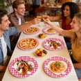thumbnail image 4 of shyuyusa Year of the Horse Themed Disposable Plates, Pink Racing Horse Printed Tableware, Festival Party Dish Set with 7 Inch & 9 Inch 10Pcs Combination, 4 of 7