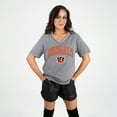 thumbnail image 4 of Women's Gameday Couture Gray Cincinnati Bengals Relaxed Iconic Edge Rhinestone V-Neck T-Shirt, 4 of 4