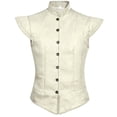 thumbnail image 2 of Men's Renaissance Tudor Vest Costume Medieval Ren Faire Jerkin Vest Vintage Brocade Jacquard Waistcoat for Halloween, 2 of 7