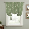 thumbnail image 2 of Sage Green Floral Tie Up Curtains for Windows, Adjustable Balloon Window Shades, Spring Flowers Kitchen Window Treatments Adjustable Roll Up Curtain for Basement/Nursery 52"x45", 2 of 8