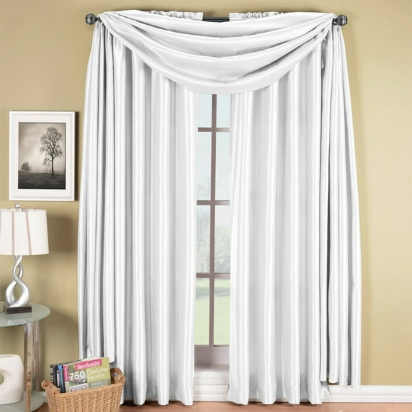 Royal Hotel Literie de Luxe Soho Blanc Rideau de Fenêtre à Poche pour Tringle, Motif Uni, 42x84 Pouces