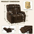 thumbnail image 6 of Power Lift Recliner Chair for Elderly with Heating & Vibration Massage, Large Wide Heavy Duty Extended Footrest for Big & Tall, 2 Cup Holders & Side Pockets Plush Flannel, 6 of 8