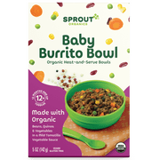 Sprout Organics Toddler Food, Organic Baby Burrito Bowl Toddler Meal, 5 oz Tray