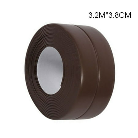 3.2m*38mm Brown Bath and Shower Self Adhesive Caulk Strip, Tub and Wall Sealing Tape Caulk Bathtub (Best Tape For Concrete Walls)