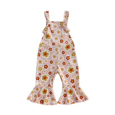 

Coduop Toddler Girls Summer Sleeveless Sling Bodysuit Floral Print Newborn Playsuit Jumpsuits