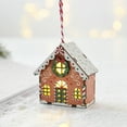 thumbnail image 4 of Dserfhy Christmas Gingerbread House Ornament Wooden Light Up Village House Christmas Tree Hanging Ornaments for Holiday Winter Home Party Tree Decor, 4 of 7