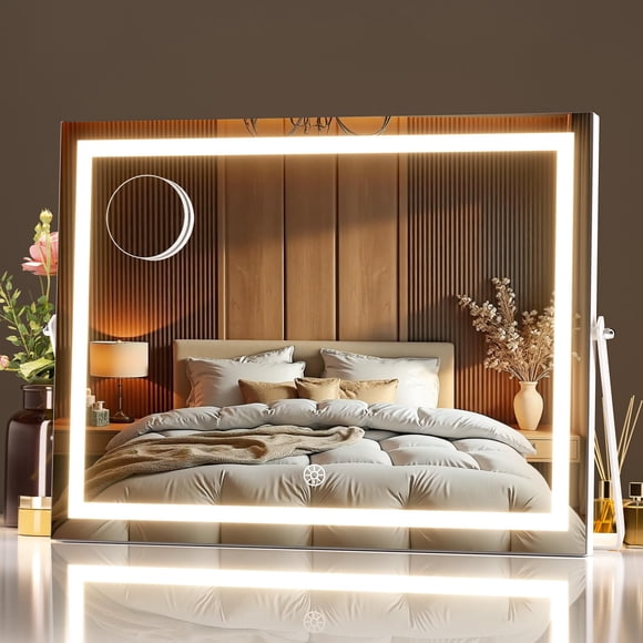 Vanity Mirror MINISO con luces LED de 35 x 28 cm y aumento de 5 aumentos