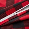 thumbnail image 2 of Marina Decoration Ultra Soft Silky Zipper Rich Printed Rayon from Bamboo All Season Duvet Cover Set with Pillowcases, Red Black Plaid Pattern, 2 of 7