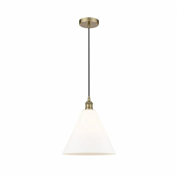 616-1P-AB-GBC-121 Innovations Lighting Berkshire - 1 Light Cord Hung Mini Pendant In Modern Style-14 Inches Tall and 12 Inches Wide-Antique Brass