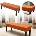 thumbnail image 2 of Nnndbs S Stretch Bench Cover Orange, Elastic Spandex Slipcover for Bench Seat, Removable Washable Furniture Protector for Dining Kitchen Patio Bench, S Size, 2 of 6