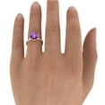 thumbnail image 6 of 2.50 ctw Amethyst Ring with Diamonds 14K Yellow Gold Flower Vintage Halo, 6 of 6