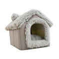 thumbnail image 4 of Casa para perros, tienda de campaña cerrada para interiores, cabaña con cojín, ligera para perros pequeños, versátil, fondo antideslizante, cama nido Gris L, 4 of 9