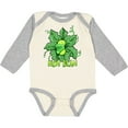 thumbnail image 3 of Inktastic New Bean Cute Sleeping Bean in Leaves and Vines Boys or Girls Long Sleeve Baby Bodysuit, 3 of 5