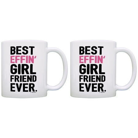 

ThisWear Mugs for Best Effin Girlfriend Ever Anniversary Mugs Set 2 Pack Mug Coffee Mugs
