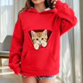 thumbnail image 2 of Afdoent Hoodies for Girls Cat Pouch Hoodie with Pockets Pet Carrier Pullover Animal Holder Long Sleeve Tops Fall Winter 9-10 Years, 2 of 9