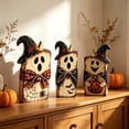 thumbnail image 3 of Vintage Wooden Ghost Decor Set of 3, Halloween Decoration Indoor Ghost Statue Rustic Tabletop Ornaments for Mantels, Shelves, Entryway Tables, 3 of 8