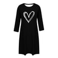 thumbnail image 7 of Sakmal Moo Moos for Women Heart Print Long Sleeve Mumu Dress Casual Crew Neck Nightgown for Women L, 7 of 7