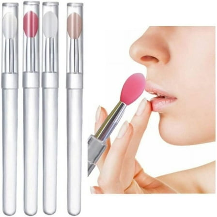 Silicone Lip BrushLipstick Brush With Cover Applicator Dust-proof Makeup Brush Lip Tool Smoother Plump D5A1