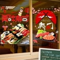 thumbnail image 4 of Pegatinas decorativas para publicidad de ventanas de restaurantes japoneses con bolas de arroz de sushi, pegatinas para puertas de vidrio de restaurantes de mariscos, sashimi de salmón, 4 of 5