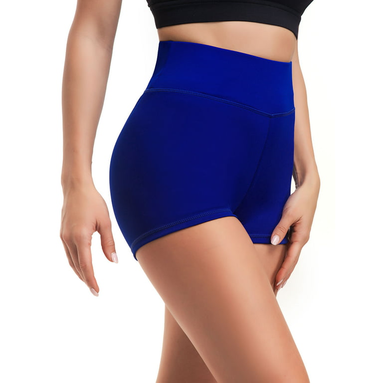 OGLCCG High Waist Yoga Shorts for Women Tummy Control Fitness Athletic  Workout Running Shorts Spandex Shorts with Button Pockets 