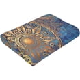 thumbnail image 3 of Retro Design Bohu Gold Mandala Fleece Blanket Comfort Warmth Soft Cozy Easy Care Bed Throw Blanket for Living Room/Bedroom All Season,Gift,50"x40", 3 of 6