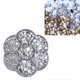 thumbnail image 2 of Juego de 2465 cuentas de resina Plástico XCF forma de flor de ciruelo para embalaje cuentas de perlas semicirculares adornos para decoración de uñas plata, 2 of 2