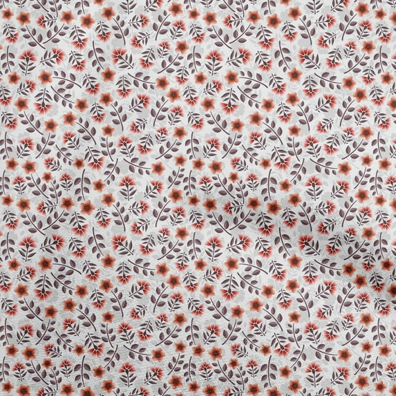 oneOone Cotton Cambric Red Fabric Floral Sewing Material Print Fabric By The Yard 56 Inch Wide