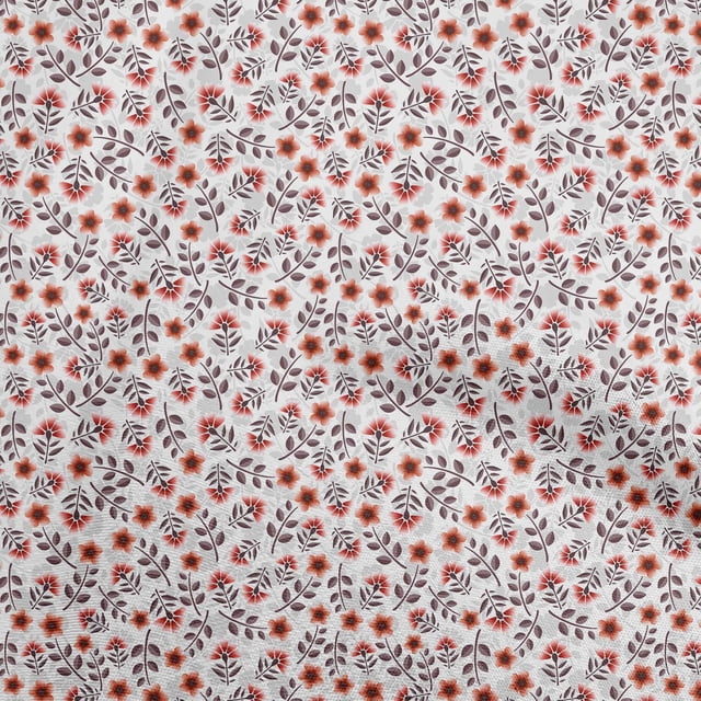 oneOone Tissu Georgette Viscose Rouge Matériel de Robe Florale Tissu Imprimé Tissu au Mètre 42 Pouces de Large