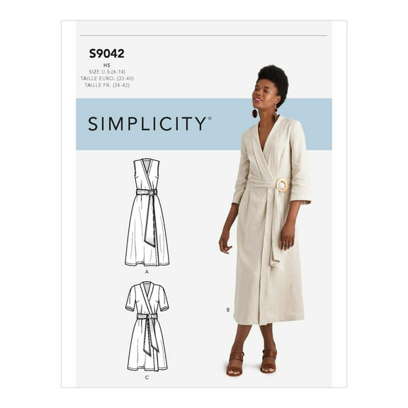 Simplicity Patterns SS9042H5 6-12 Womens Dresses with Waist Tie, Paper, Various Colors