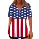 thumbnail image 2 of Fiudx Liquidación de Ahorros de Verano Top con Botones y Cuello Redondo con Estampado Del Día de La Independencia para Mujer, 2 of 5