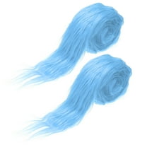 Uxcell 2 Pcs 59" x 2" Plush Faux Fur Fabric Precut Strips, Blue