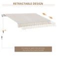 thumbnail image 5 of Miekor 12' x 10' Retractable Awning Patio Awnings Sun Shade Shelter with Manual Crank Handle, 280g/m² UV & Water-Resistant Fabric and Aluminum Frame for Deck, Balcony, Yard, Beige and White 0941, 5 of 10