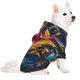 thumbnail image 2 of Fotbe Vibrant Rooster Painting Sudadera con Estampado para Perros Pequeños – Suéter con Capucha para Mascotas, Tela Suave de Forro Polar con Bolsillo-X-Small, 2 of 7