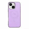 thumbnail image 5 of Magnetic Case for iPhone 16e Business Classic PU Leather Slim Soft Bumper Anti-Fingerprint Shockproof Protective Compatible with Magsafe Phone Cover For iPhone 16e,Purple, 5 of 5