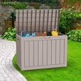 thumbnail image 2 of 45 Gallon Resin Deck Box, Lockable Patio Outdoor Storage Box for Furniture, Garden Tools and Tools Storage, Waterproof Outside Storage Boxes - Grey, 2 of 7