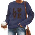 thumbnail image 2 of Football Shirts for Women Football Sweatshirts Pullover Sweaters Crew Neck Sweatshirts Rugby Shirt Long Sweaters Oversized Sweatshirt Women Soft Sweater with Zipper Graphic Sweatshirts for Women, 2 of 7
