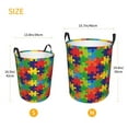 thumbnail image 3 of LNWH Waterproof Laundry Basket with Handles, Cartoon Geometric Puzzles Seamless Pattern Foldable Laundry Hamper, Medium Size, 3 of 8