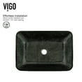 thumbnail image 4 of VIGO Donatello Artistic Onyx Gray Glass 18 in. L x 13 in. W x 4 in. H Rectangular Vessel Bathroom Sink, 4 of 7