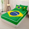 thumbnail image 2 of Manfei Brazil Flag Zipper Twin Comforter Sets with Fitted Sheet and 2 Pillowcases,World Travel Culture Zipper Bedding Set,Green Yellow Blue,Light Gray Reversible,4pcs, 2 of 8