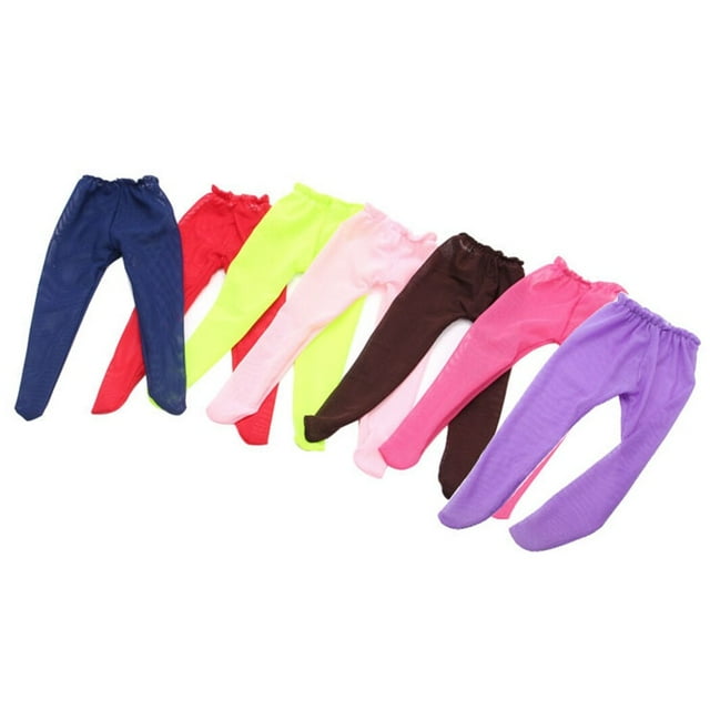 Bas de Poupée Tissu Translucide 7 Paires Mode Chaussettes Douces Ensemble de Collants pour Poupée