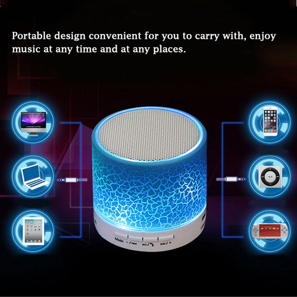 A9 Portable LED Light Crack Bluetooth-compatible Speaker U Disk TF