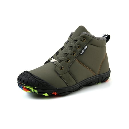 Mens Fashion Booties Kids Snow Boots Boys Girls Winter Warm Outdoor Shoes Fashion Ankle Bootie Platform Heel High Top Casual Sports Sneakers ()