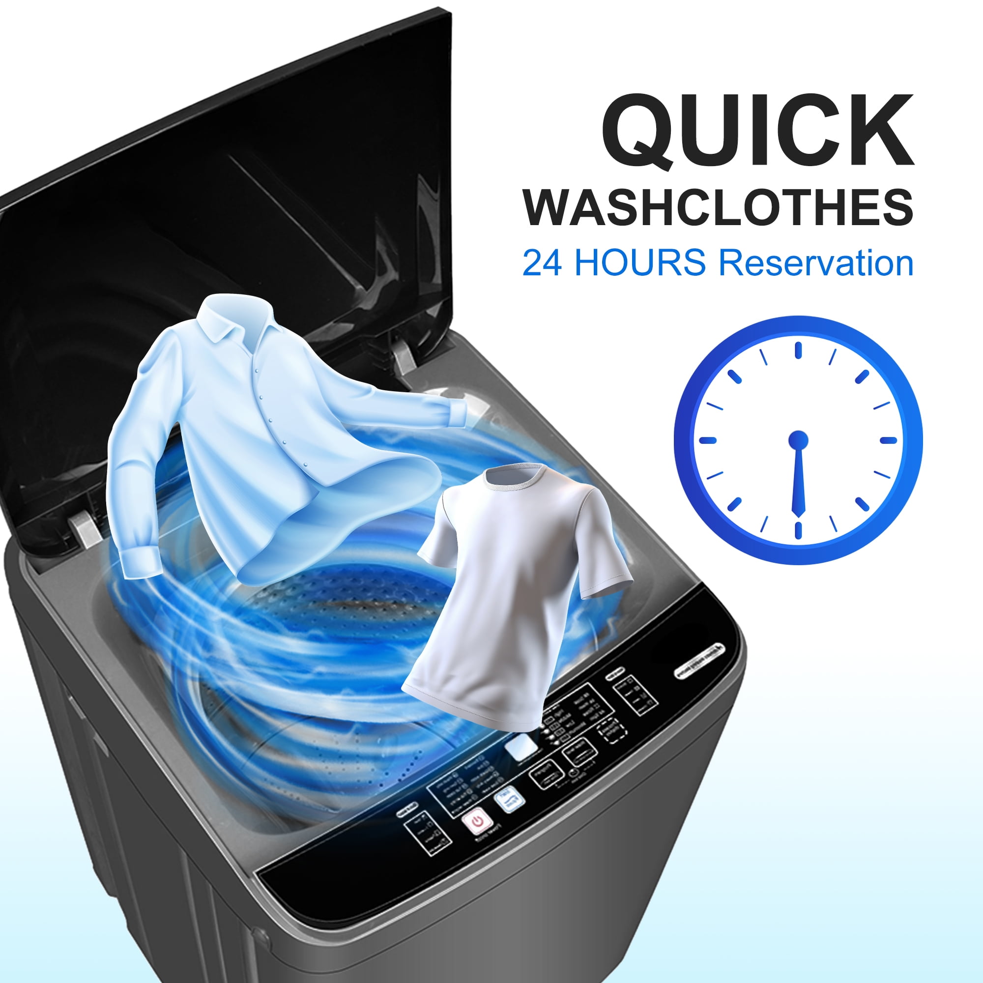 GGTB 25lbs Portable Washing Machine - Fully Automatic Top Load Washer with Stainless Steel Tub for Apartments Dorms