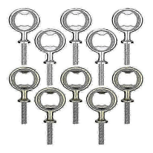 10Pcs DIY Stainless Steel Beer Bottle Opener Blanks Kit - Silver Green Bronze