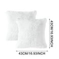 thumbnail image 3 of 2Pcs White Throw Pillow Covers Fluffy Pillows Fur Decorative Pillows Plush Cushion Case Fuzzy Mongolian Merin Style for Christmas Decor 17x17 Inch, 3 of 7