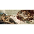 thumbnail image 2 of Michelangelo 14x8 Black Ornate Wood Framed with Double Matting Museum Art Print Titled - Creation of Adam - Detail, 2 of 4