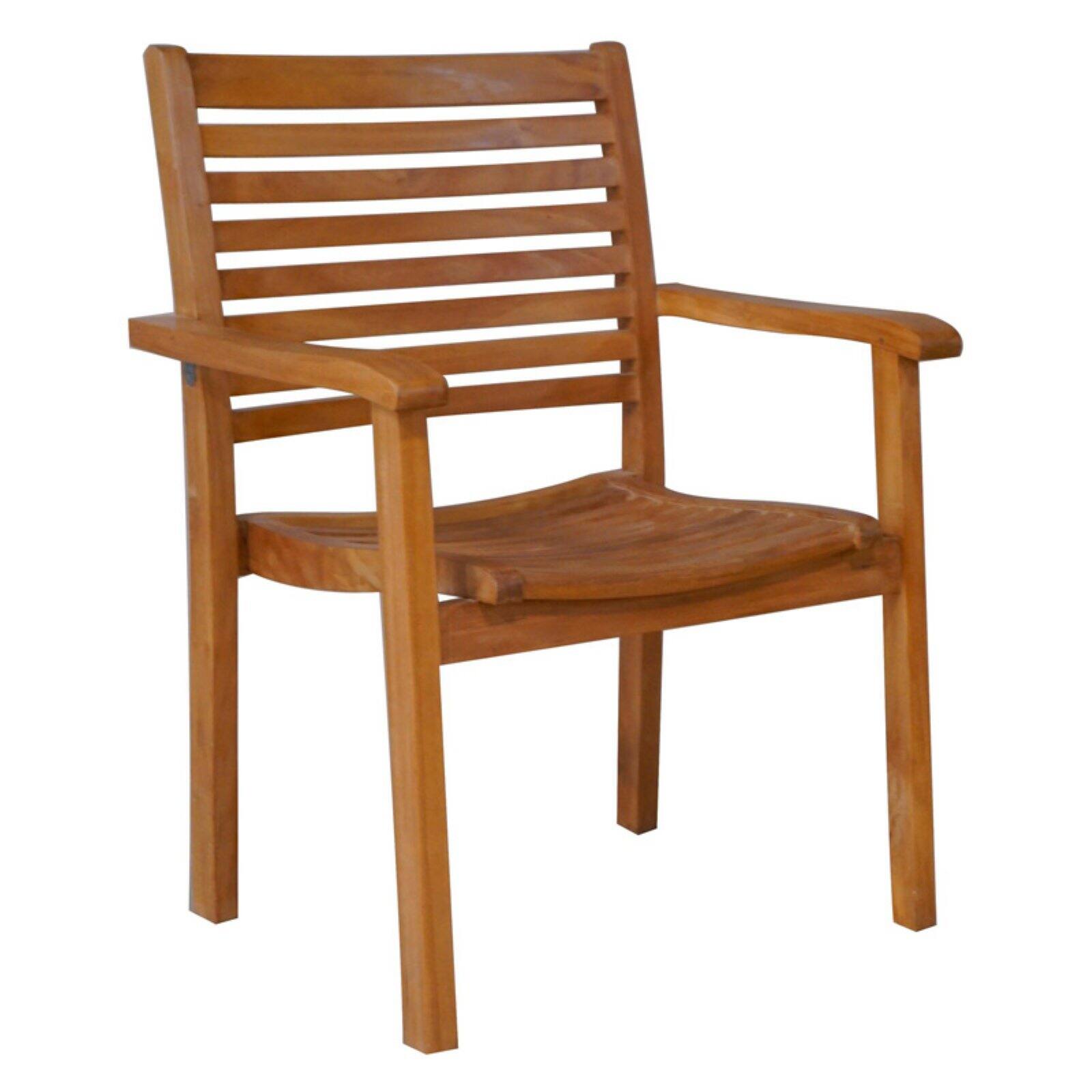 Chic Teak Italy Teak Stacking Patio Dining Chair - image 2 of 7