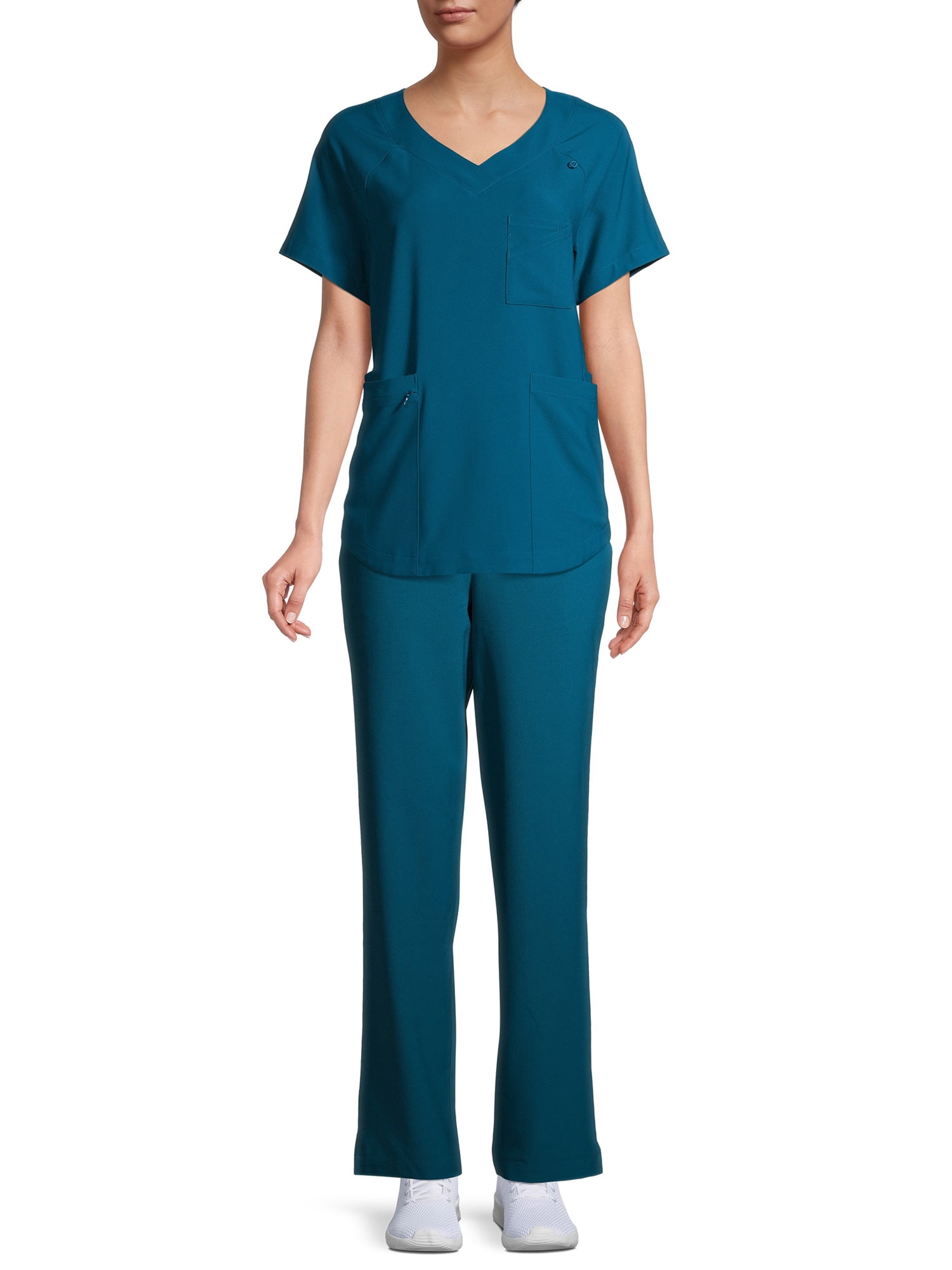 ClimateRight by Cuddl Duds Modern Fit Straight-Leg Flat Front Scrub Pant (Women's Petite), 1 Count, 1 Pack