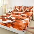thumbnail image 3 of Manfei Camouflage Camo Bed Sheets,Rustic Outdoor King Sheets,Orange Beige Sheet Set For Kids,Microfiber Bedroom Decor,4 Pieces, 3 of 7